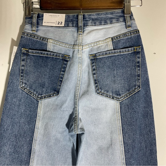 Pacsun 90s Boyfriend High Rise Two Toned Kaz Color 5-Pocket Zip Button Fly Sz 22 - Picture 12 of 16